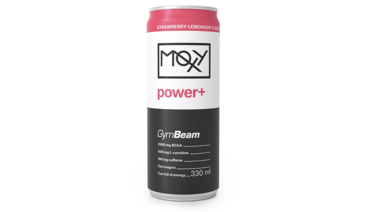 MOXY power+ Energetický nápoj 330 ml - Jahodová limonáda