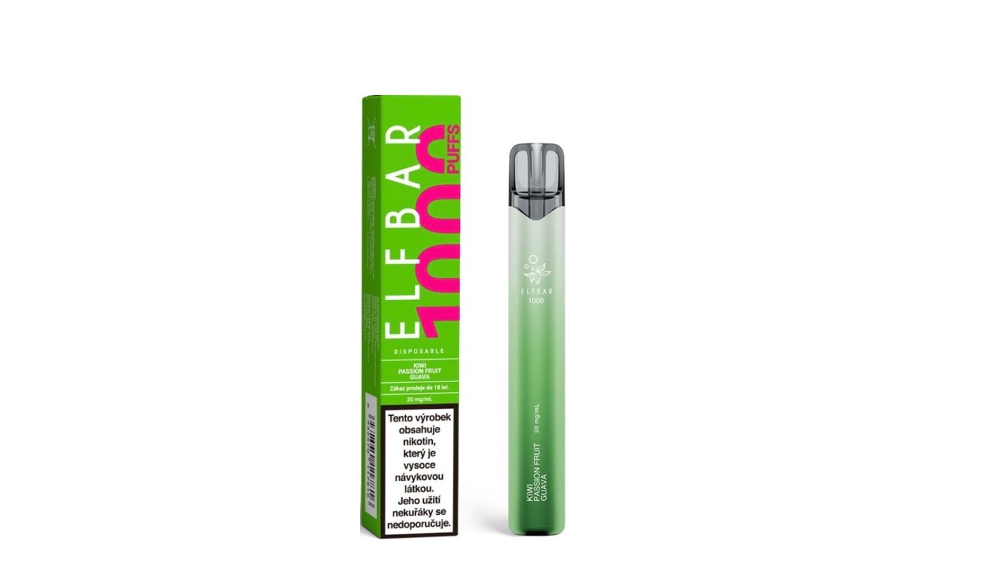 Elf Bar 1000 elektronická cigareta 20mg Kiwi Passion Fruit Guava