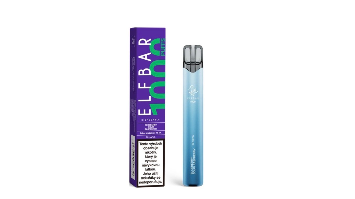 Elf Bar 1000 elektronická cigareta 20mg Blueberry Sour Raspberry