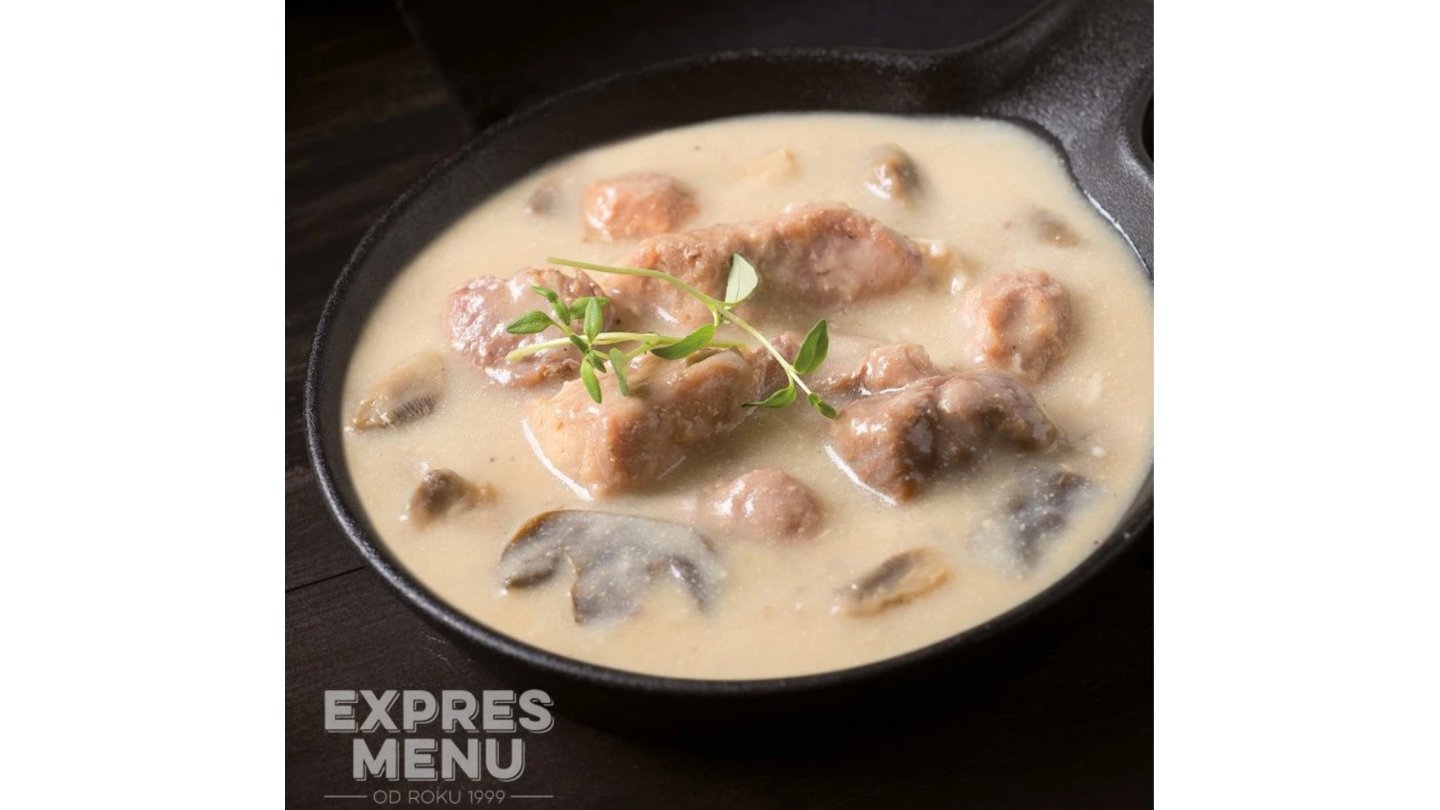 Vepřové na žampionech (2 porce) / Pork with Mushrooms (2 servings)