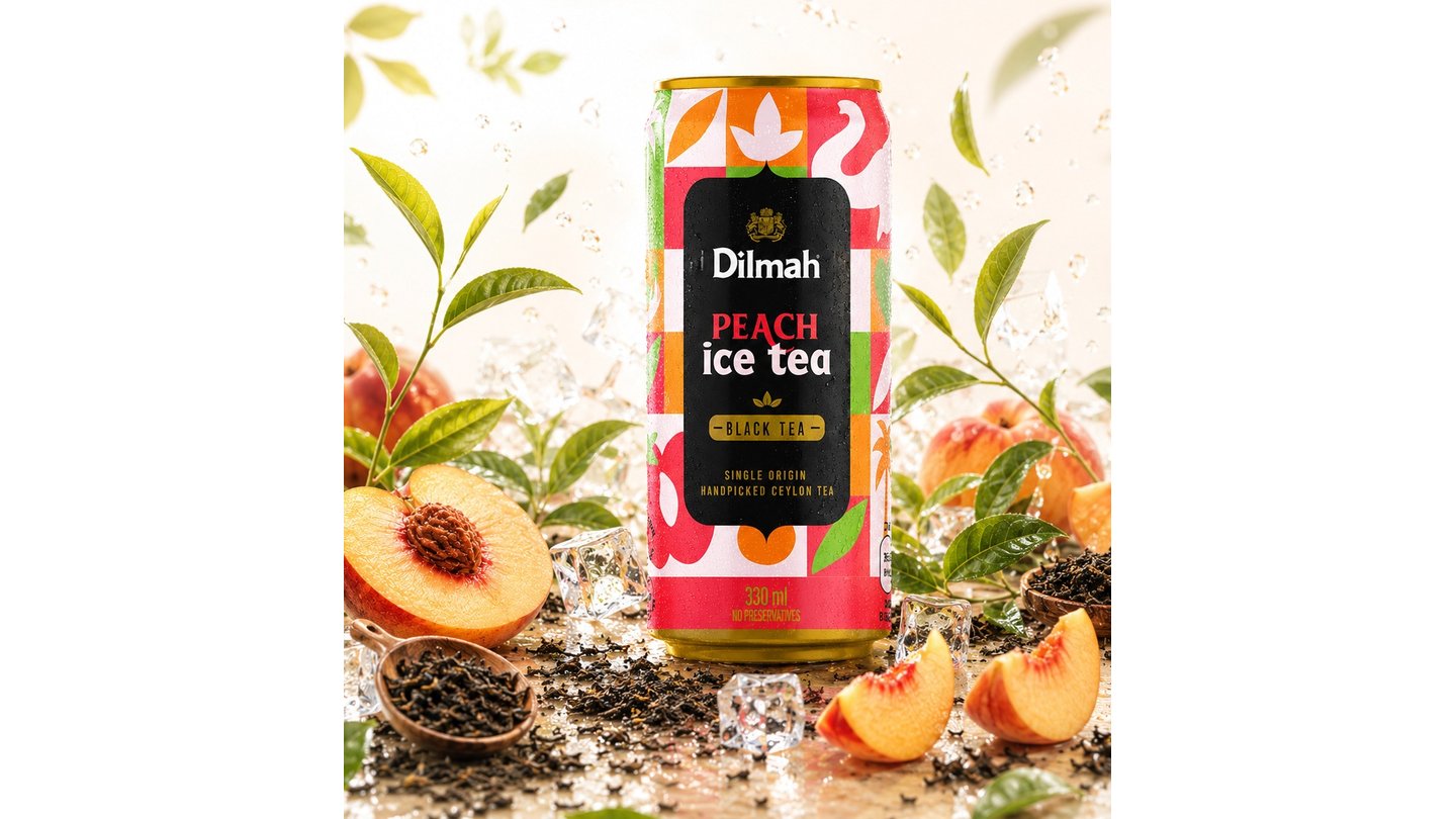Ice Tea DILMAH Peach / Ledový čaj broskev  330ml.