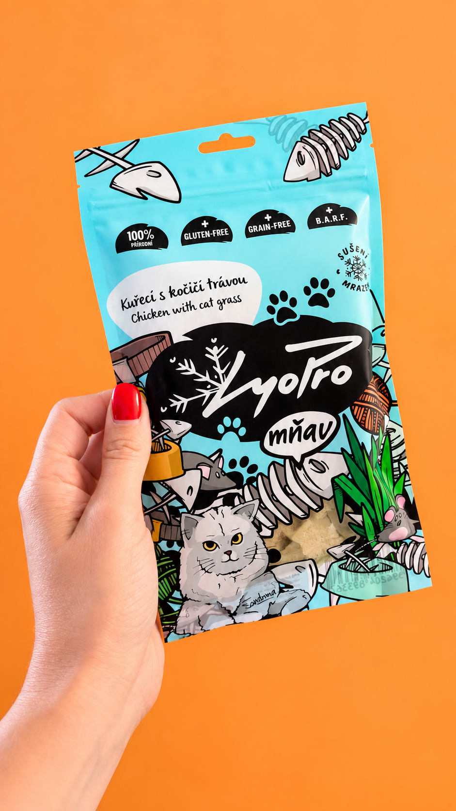 Pro kočky: Kuřecí kostky s kočičí trávou 🐱🌿