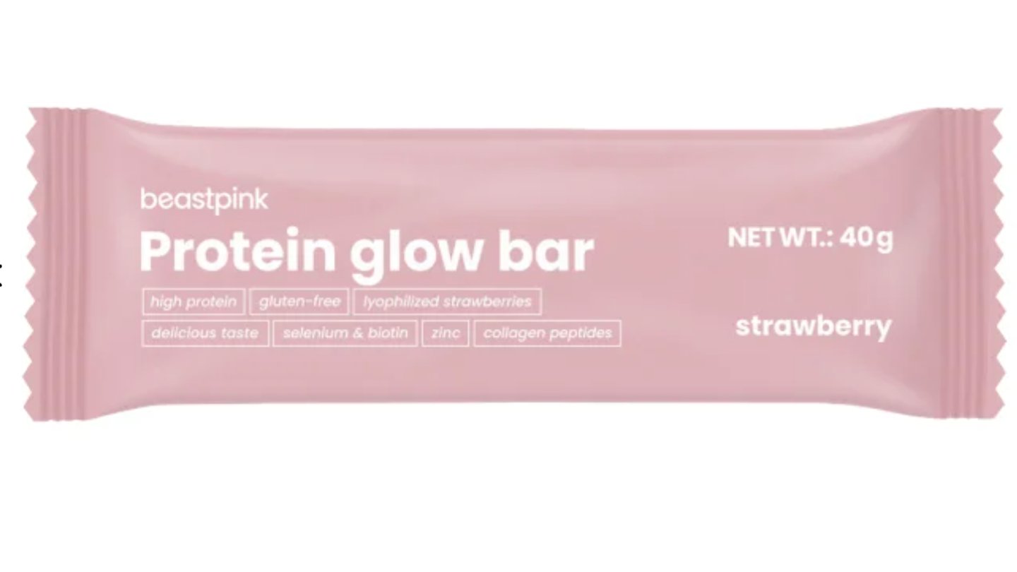 Protein GlowBar - BeastPink Jahoda
